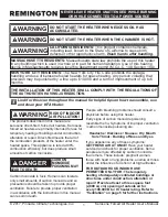 Preview for 2 page of Pinnacle Climate Technologies Remington REM-135T-KFA-O User'S Manual & Operating Instructions