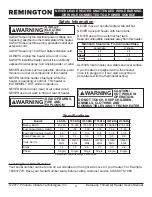 Preview for 3 page of Pinnacle Climate Technologies Remington REM-135T-KFA-O User'S Manual & Operating Instructions