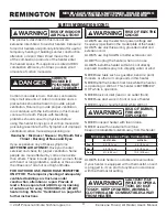 Preview for 3 page of Pinnacle Climate Technologies REMINGTON REM-140T-KFA-B User'S Manual & Operating Instructions