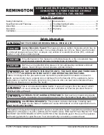 Preview for 2 page of Pinnacle Climate Technologies Remington REM-200V-LPC-O User'S Manual & Operating Instructions