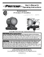 Pinnacle International Protemp PT-125-OFR-A User'S Manual & Operating Instructions preview