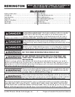 Preview for 2 page of Pinnacle Remington REM-125V-GFA-B User'S Manual & Operating Instructions