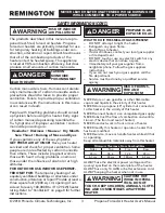 Preview for 3 page of Pinnacle Remington REM-125V-GFA-B User'S Manual & Operating Instructions