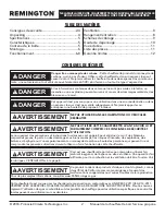 Preview for 14 page of Pinnacle Remington REM-125V-GFA-B User'S Manual & Operating Instructions