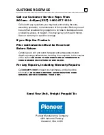 Preview for 17 page of Pioneer Athletics 1500H Instruction Manual And Parts Listing