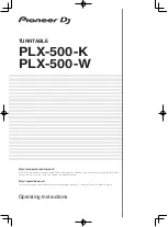 Предварительный просмотр 1 страницы PIONEER DJ PLX-500-K Operating Instructions Manual