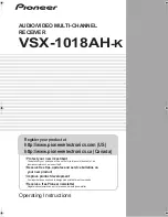 Preview for 1 page of Pioneer 1018AH-K - VSX AV Receiver Operating Instructions Manual