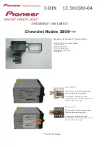 Preview for 1 page of Pioneer 12.301086-04 Installation Manual