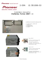 Preview for 1 page of Pioneer 12.301088-02 Installation Manual