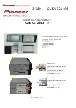 Preview for 1 page of Pioneer 12.301321-06 Installation Manual