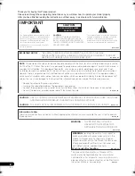 Preview for 2 page of Pioneer 310-K - DV DVD Player Operating Instructions Manual