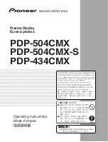 Pioneer 504CMX - PDP - 50" Plasma Panel Operating Instructions Manual предпросмотр