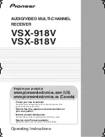 Pioneer 918V-K - AV Receiver - Gloss Operating Instructions Manual предпросмотр