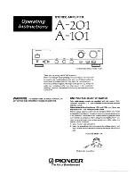 Preview for 1 page of Pioneer A-101 Operating Instructions Manual
