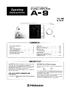 Pioneer A-9 HB Operating Instructions Manual preview