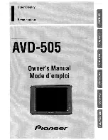 Pioneer AVD-505 Owner'S Manual preview