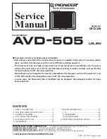Предварительный просмотр 1 страницы Pioneer AVD-505 Service Manual