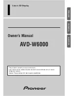 Pioneer AVD-W6000 Owner'S Manual preview