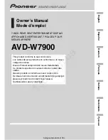 Preview for 2 page of Pioneer AVD-W7900 Owner'S Manual