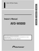 Preview for 1 page of Pioneer AVD-W8000 Owner'S Manual