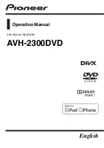 Предварительный просмотр 1 страницы Pioneer AVH-2300DVD Operation Manual