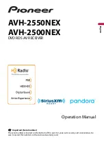 Pioneer AVH-2500NEX Operation Manual предпросмотр