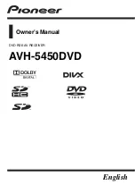 Предварительный просмотр 1 страницы Pioneer AVH-5450DVD Owner'S Manual