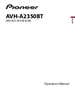 Pioneer AVH-A2350BT Operation Manual предпросмотр