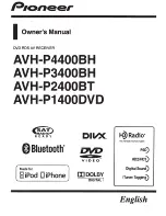 Pioneer AVH-P1400DVD Owner'S Manual preview