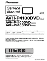 Preview for 1 page of Pioneer AVH-P4100DVD/XN/UC Service Manual