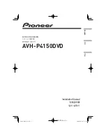 Preview for 1 page of Pioneer AVH-P4150DVD Installation Manual