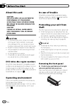 Preview for 6 page of Pioneer AVH-P5250BT Operation Manual