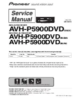 Preview for 1 page of Pioneer AVH-P5900DVD/XN/RE Service Manual