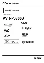 Pioneer AVH-P6300BT Owner'S Manual preview