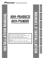 Preview for 1 page of Pioneer AVH-P6400CD Installation Manual