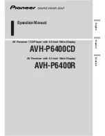 Pioneer AVH-P6400CD Operation Manual preview