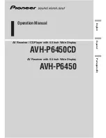 Pioneer AVH-P6450 Operation Manual preview