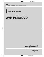 Pioneer AVH-P6850DVD Operation Manual preview