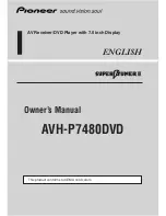 Pioneer AVH-P7480DVD Owner'S Manual preview