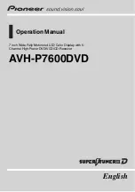 Pioneer AVH-P7600D Operation Manual preview