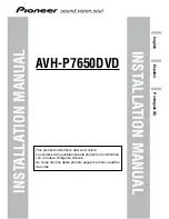 Pioneer AVH-P7650DVD Installation Manual предпросмотр