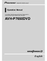 Предварительный просмотр 1 страницы Pioneer AVH-P7650DVD Operation Manual