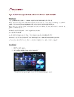 Pioneer AVH-X7550BT Firmware Update Procedures preview