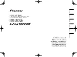 Preview for 1 page of Pioneer AVH-X8600BT Installation Manual