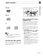 Предварительный просмотр 9 страницы Pioneer AVHP5700DVD - In-Dash 6.5 Monitor DVD Player Operation Manual