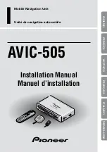 Preview for 1 page of Pioneer AVIC-505 Installation Manual