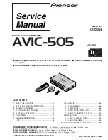 Pioneer AVIC-505 Service Manual предпросмотр