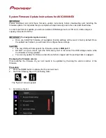 Предварительный просмотр 1 страницы Pioneer AVIC-8000NEX Firmware Update Manual