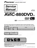 Предварительный просмотр 1 страницы Pioneer AVIC-880DVD Service Manual