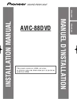 Preview for 1 page of Pioneer AVIC-88DVD - Navigation System With DVD-ROM Installation Manual